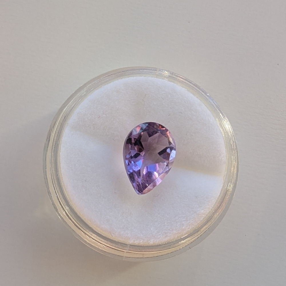 Teardrop Purple Amethyst Ring Gem for Fine Jewelry